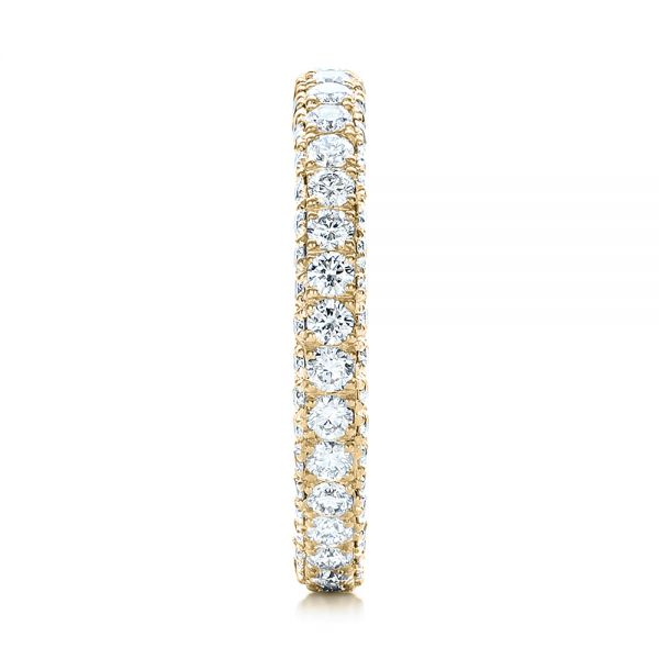 18k Yellow Gold 18k Yellow Gold Custom Diamond Eternity Wedding Band - Side View -  101747