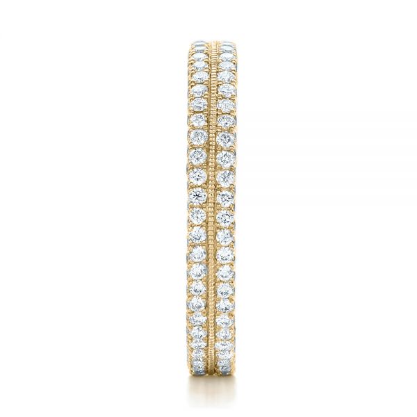 18k Yellow Gold 18k Yellow Gold Custom Diamond Eternity Wedding Band - Side View - 102173