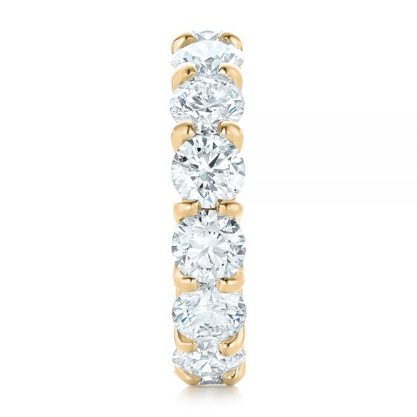 14k Yellow Gold 14k Yellow Gold Custom Diamond Eternity Wedding Band - Side View - 102342
