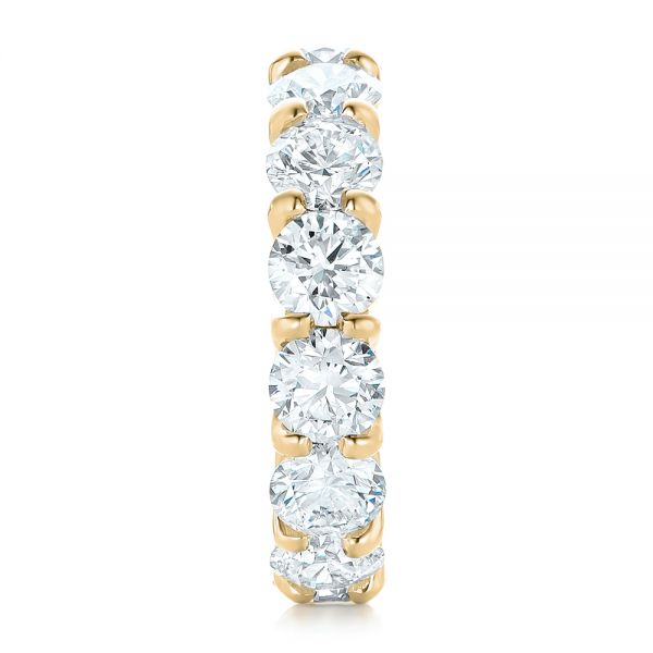 18k Yellow Gold 18k Yellow Gold Custom Diamond Eternity Wedding Band - Side View -  102342