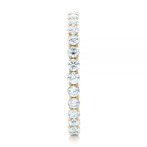 14k Yellow Gold 14k Yellow Gold Custom Diamond Eternity Wedding Band - Side View - 102370