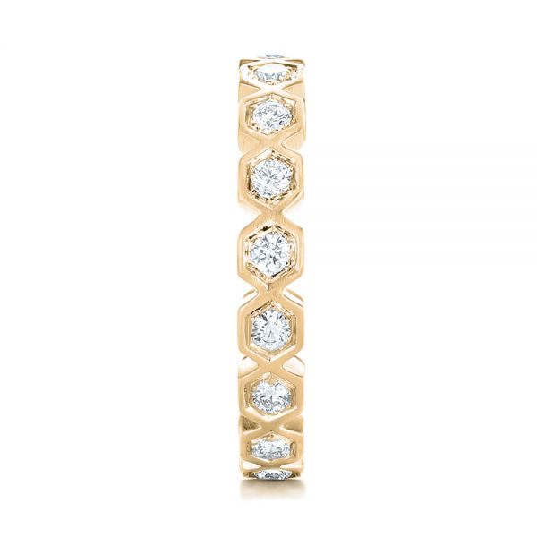14k Yellow Gold 14k Yellow Gold Custom Diamond Eternity Wedding Band - Side View - 102918
