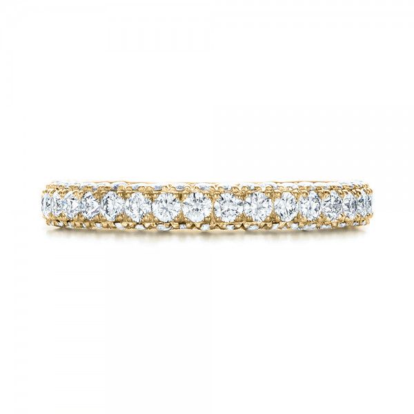14k Yellow Gold 14k Yellow Gold Custom Diamond Eternity Wedding Band - Top View - 101747