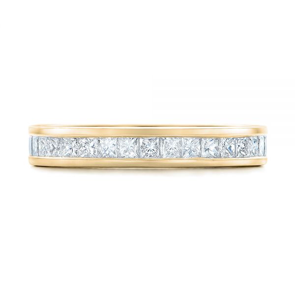 18k Yellow Gold 18k Yellow Gold Custom Diamond Eternity Wedding Band - Top View -  102096