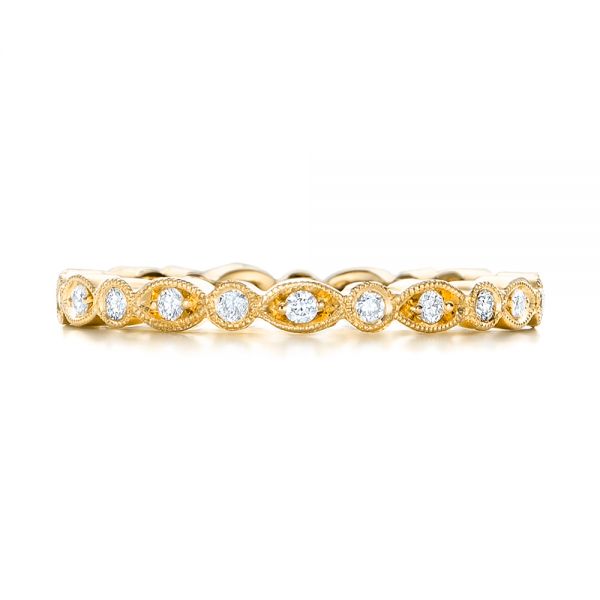 14k Yellow Gold 14k Yellow Gold Custom Diamond Eternity Wedding Band - Top View - 102132