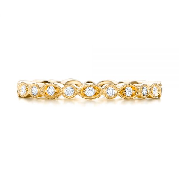 14k Yellow Gold 14k Yellow Gold Custom Diamond Eternity Wedding Band - Top View -  102132