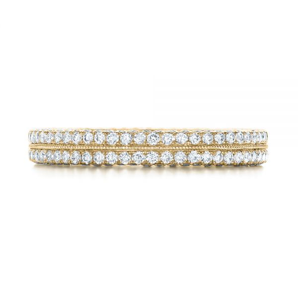 18k Yellow Gold 18k Yellow Gold Custom Diamond Eternity Wedding Band - Top View - 102173