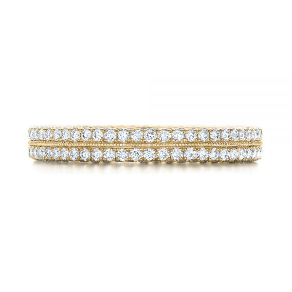 14k Yellow Gold 14k Yellow Gold Custom Diamond Eternity Wedding Band - Top View -  102173