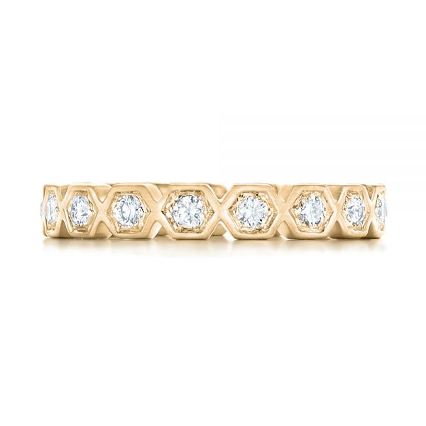 14k Yellow Gold 14k Yellow Gold Custom Diamond Eternity Wedding Band - Top View - 102918