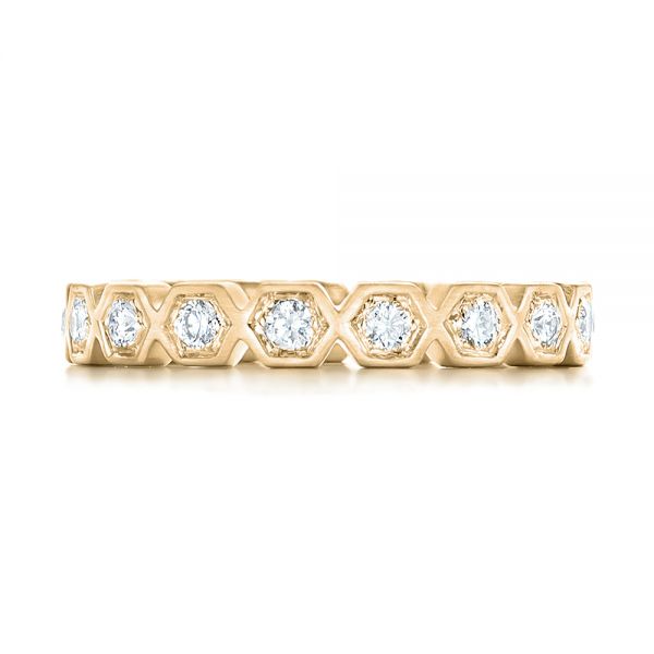 14k Yellow Gold 14k Yellow Gold Custom Diamond Eternity Wedding Band - Top View -  102918