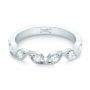 14k White Gold Custom Diamond Marquise Shaped Wedding Ring - Flat View -  104781 - Thumbnail