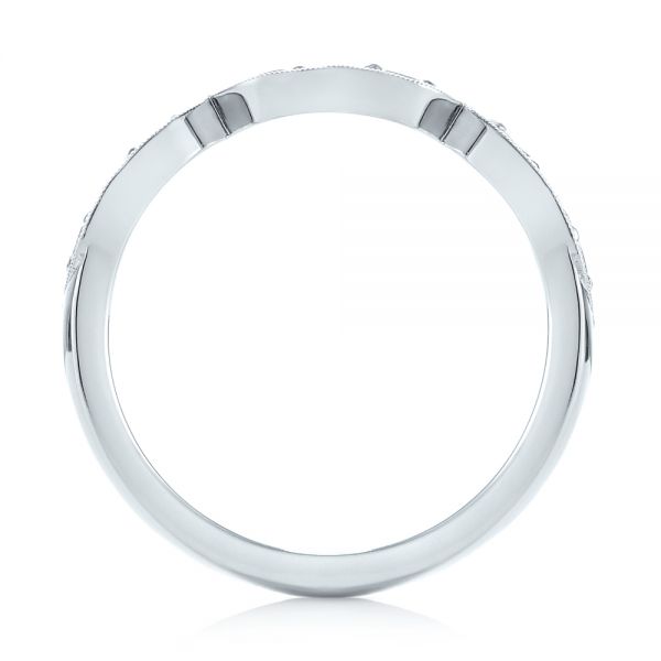 18k White Gold 18k White Gold Custom Diamond Marquise Shaped Wedding Ring - Front View -  104781