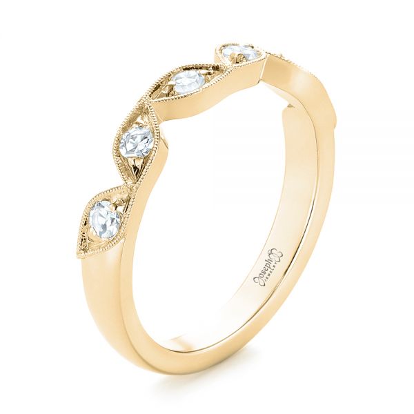 Custom Diamond Marquise Shaped Wedding Ring - Image