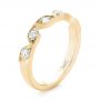  Platinum And 18k Yellow Gold Custom Diamond Marquise Shaped Wedding Ring