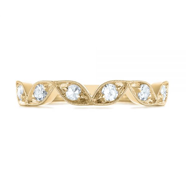 14k Yellow Gold 14k Yellow Gold Custom Diamond Marquise Shaped Wedding Ring - Top View -  104781