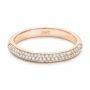 18k Rose Gold 18k Rose Gold Custom Diamond Pave Engagement Band - Flat View -  1158 - Thumbnail