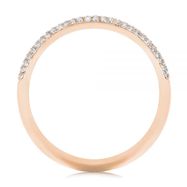 14k Rose Gold 14k Rose Gold Custom Diamond Pave Engagement Band - Front View -  1158