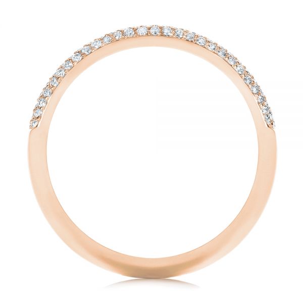 18k Rose Gold 18k Rose Gold Custom Diamond Pave Engagement Band - Front View -  1158