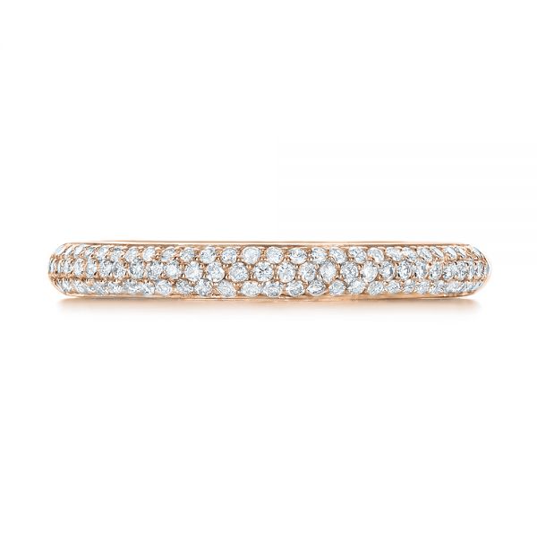 14k Rose Gold 14k Rose Gold Custom Diamond Pave Engagement Band - Top View -  1158