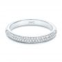 14k White Gold Custom Diamond Pave Engagement Band - Flat View -  1158 - Thumbnail