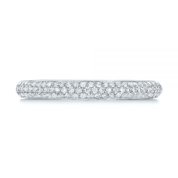 14k White Gold Custom Diamond Pave Engagement Band - Top View -  1158