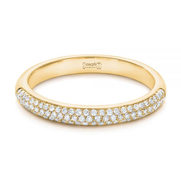 18k Yellow Gold 18k Yellow Gold Custom Diamond Pave Engagement Band - Flat View -  1158