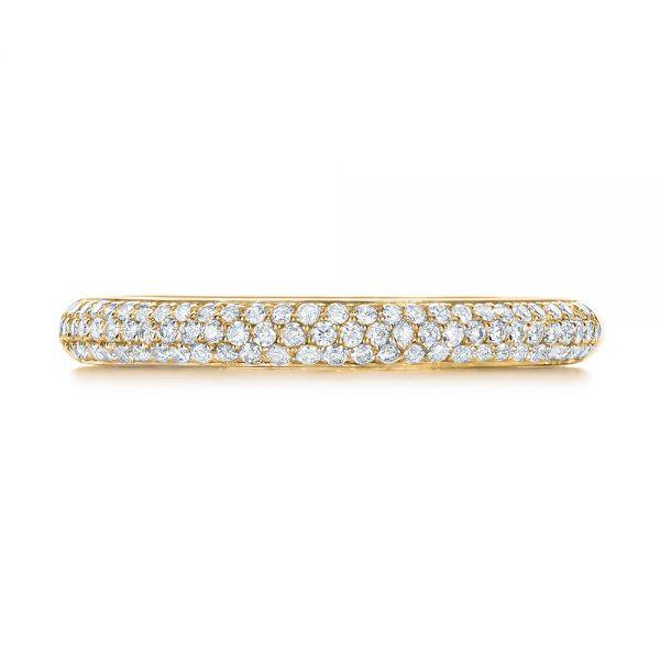 14k Yellow Gold 14k Yellow Gold Custom Diamond Pave Engagement Band - Top View -  1158