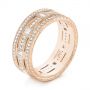 18k Rose Gold 18k Rose Gold Custom Diamond Three Strand Women's Wedding Ring - Three-Quarter View -  104881 - Thumbnail