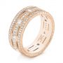 14k Rose Gold 14k Rose Gold Custom Diamond Three Strand Women's Wedding Ring - Three-Quarter View -  104881 - Thumbnail