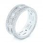  Platinum Custom Diamond Three Strand Women's Wedding Ring - Three-Quarter View -  104881 - Thumbnail