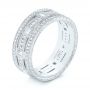 18k White Gold 18k White Gold Custom Diamond Three Strand Women's Wedding Ring - Three-Quarter View -  104881 - Thumbnail