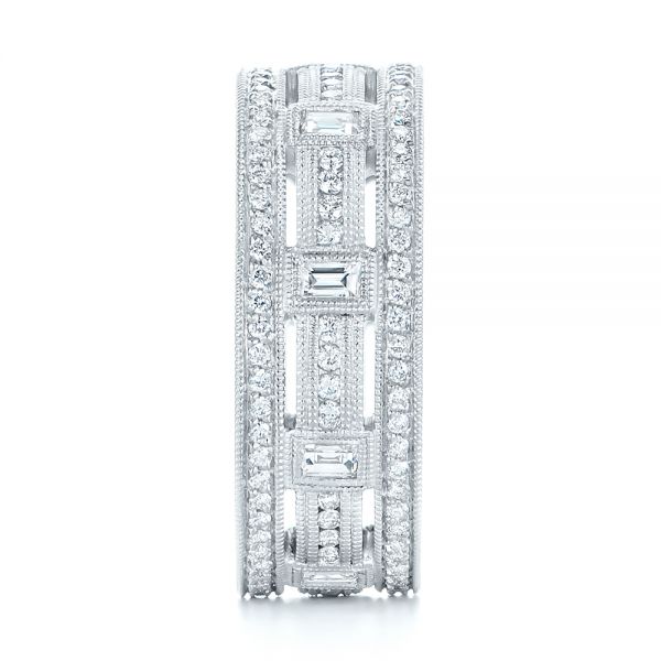 Platinum Custom Diamond Three Strand Women's Wedding Ring - Side View - 104881
