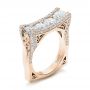 18k Rose Gold And 14K Gold 18k Rose Gold And 14K Gold Custom Diamond Wedding Band - Three-Quarter View -  102182 - Thumbnail