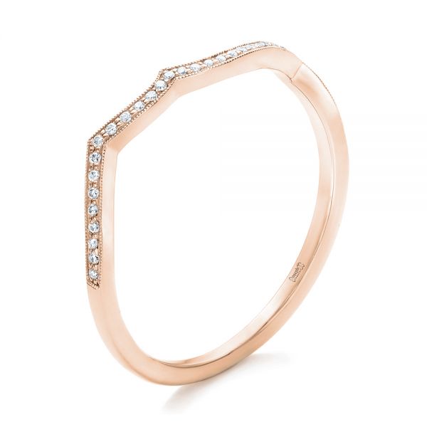 14k Rose Gold 14k Rose Gold Custom Diamond Wedding Band - Three-Quarter View -  102204