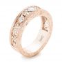 18k Rose Gold 18k Rose Gold Custom Diamond Wedding Band - Three-Quarter View -  102426 - Thumbnail