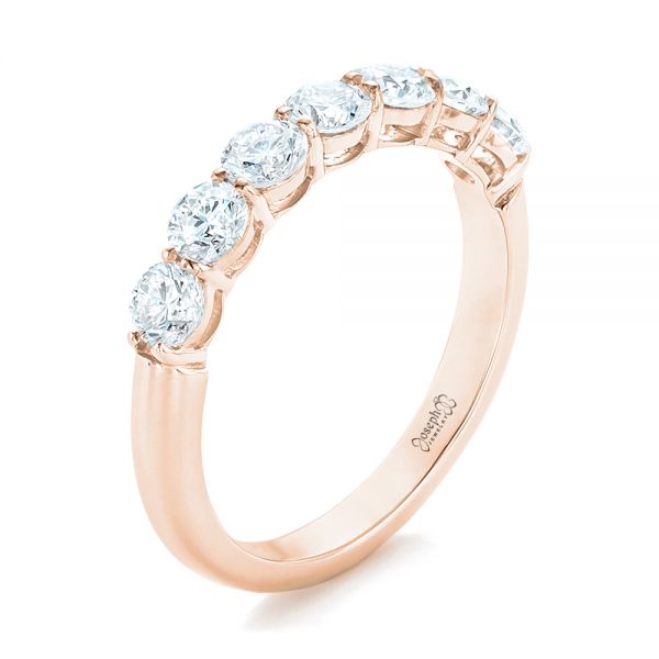 18k Rose Gold 18k Rose Gold Custom Diamond Wedding Band - Three-Quarter View -  102746