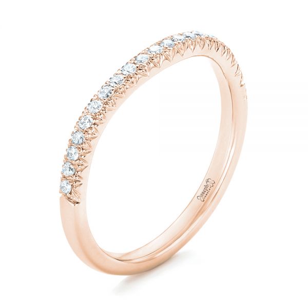 14k Rose Gold 14k Rose Gold Custom Diamond Wedding Band - Three-Quarter View - 102773