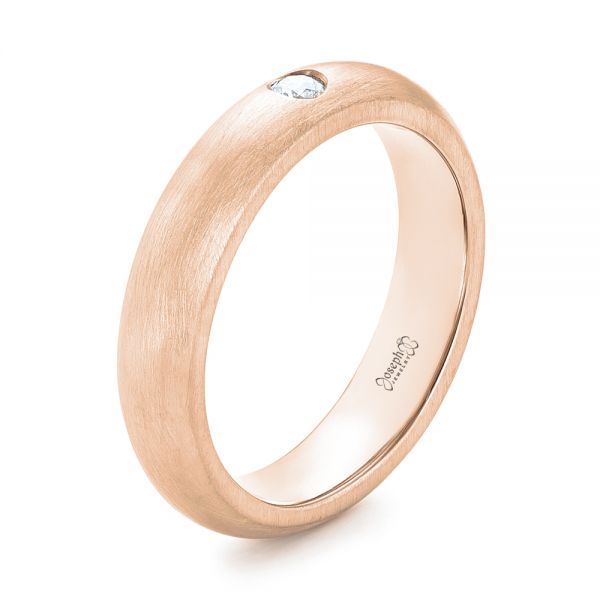 18k Rose Gold 18k Rose Gold Custom Diamond Wedding Band - Three-Quarter View -  103378