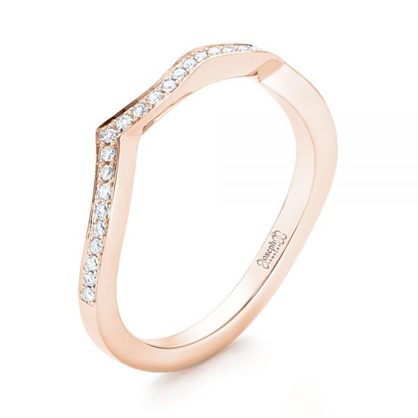 14k Rose Gold 14k Rose Gold Custom Diamond Wedding Band - Three-Quarter View - 103399