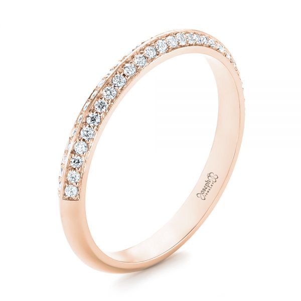 14k Rose Gold 14k Rose Gold Custom Diamond Wedding Band - Three-Quarter View -  103478