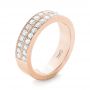 18k Rose Gold 18k Rose Gold Custom Diamond Wedding Band - Three-Quarter View -  103506 - Thumbnail