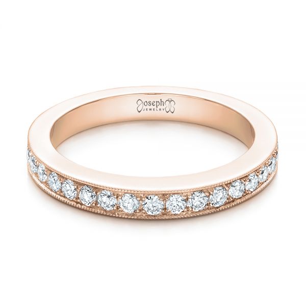 14k Rose Gold 14k Rose Gold Custom Diamond Wedding Band - Flat View - 102043