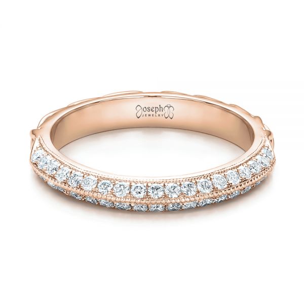 14k Rose Gold 14k Rose Gold Custom Diamond Wedding Band - Flat View - 102051