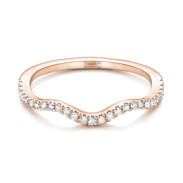 18k Rose Gold 18k Rose Gold Custom Diamond Wedding Band - Flat View - 102149