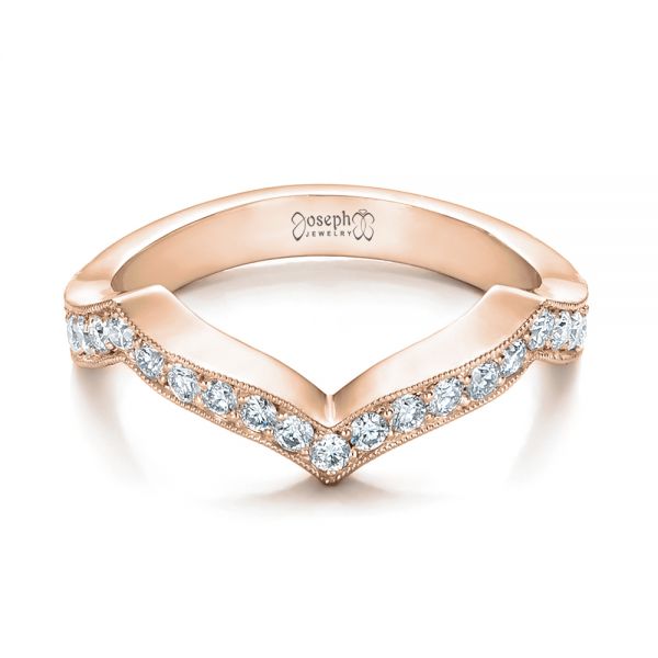 14k Rose Gold 14k Rose Gold Custom Diamond Wedding Band - Flat View - 102234