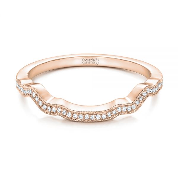 18k Rose Gold 18k Rose Gold Custom Diamond Wedding Band - Flat View - 102300