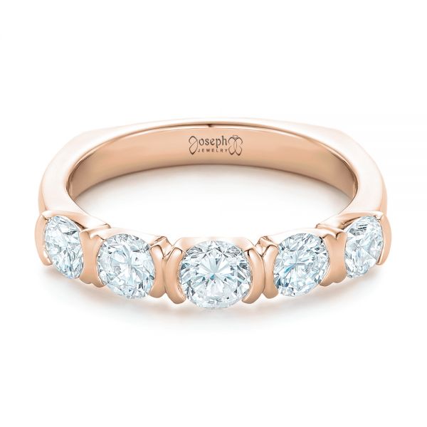 18k Rose Gold 18k Rose Gold Custom Diamond Wedding Band - Flat View - 102301