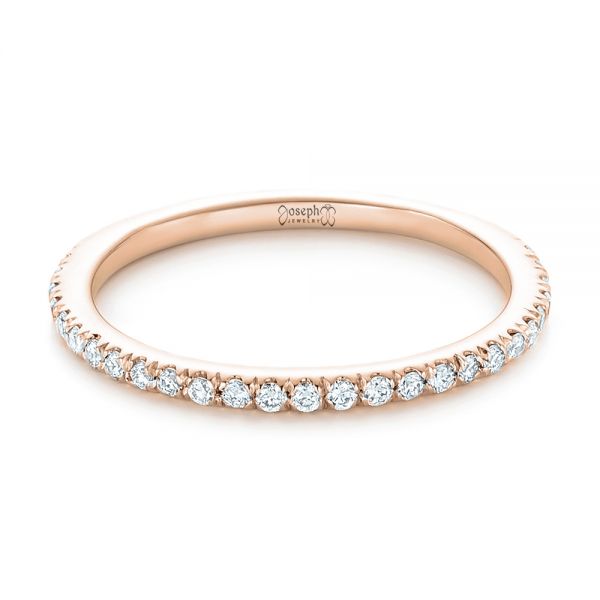 18k Rose Gold 18k Rose Gold Custom Diamond Wedding Band - Flat View - 102351
