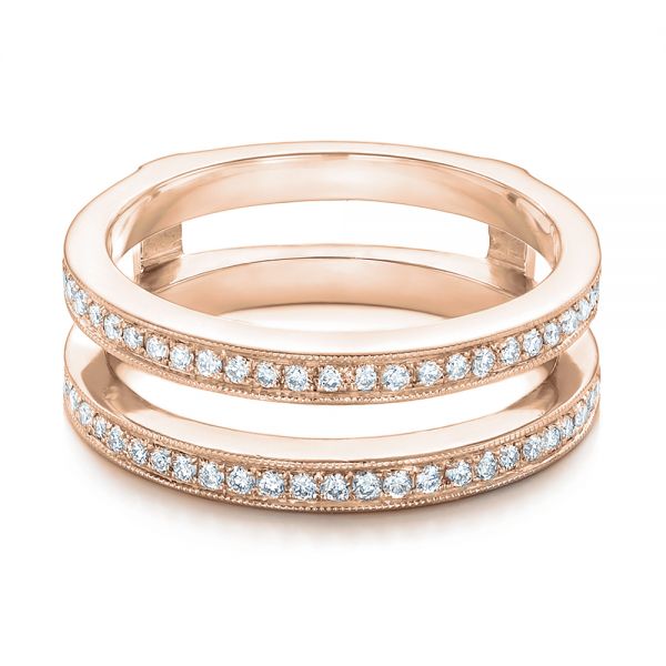 18k Rose Gold 18k Rose Gold Custom Diamond Wedding Band - Flat View - 102362
