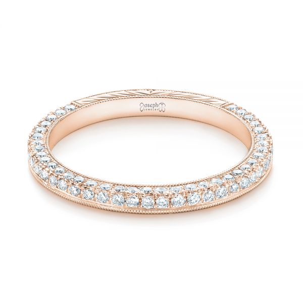 14k Rose Gold 14k Rose Gold Custom Diamond Wedding Band - Flat View - 102414